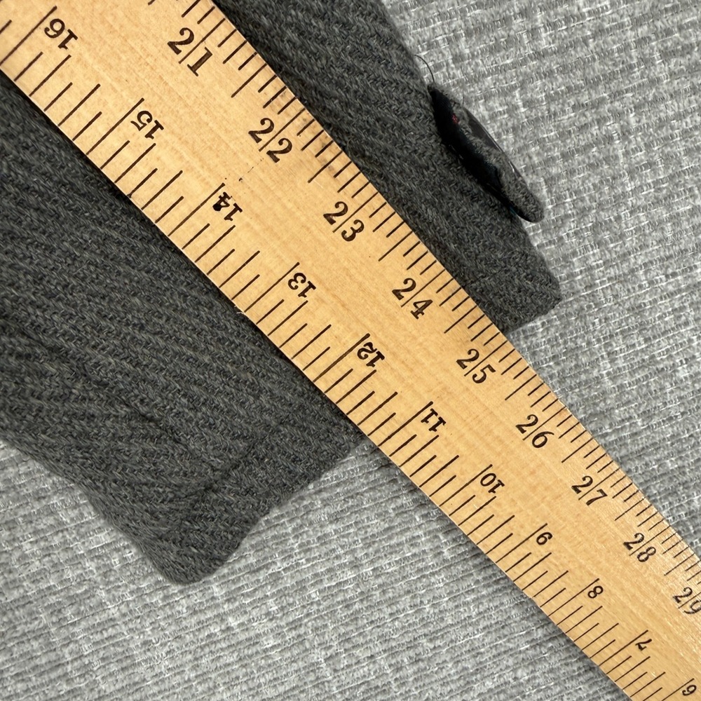 Vintage Paul Frank Pea Coat Women XL Gray Wool Blend Polka Dot Lining Y2K - Picture 6 of 12
